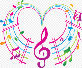 Colored Music Notes Clipart Png