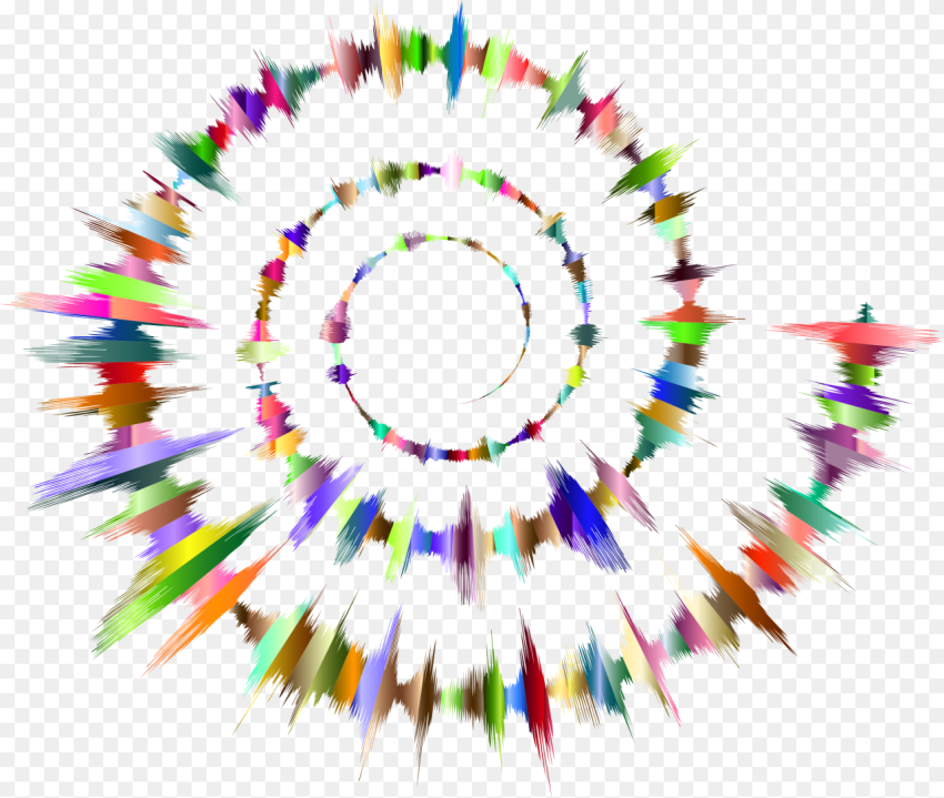 Prismatic Sound Waves in a Spiral Vector Clipart