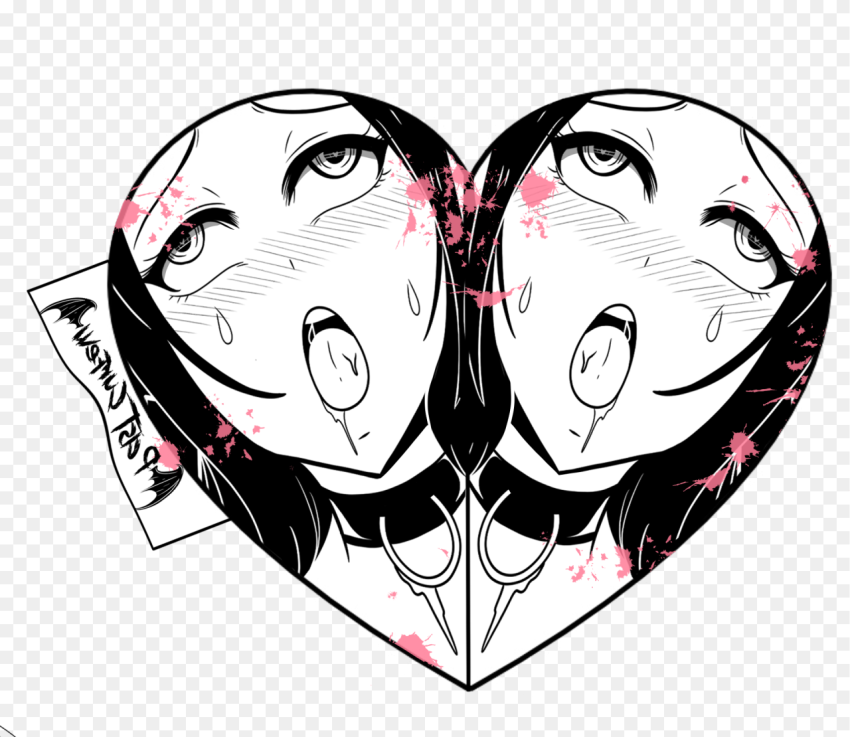 Image of Ahegao Heart Illustration  png