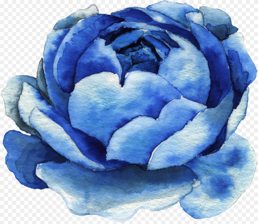 Watercolor Clipart Png Blue Watercolor Flower Clipart