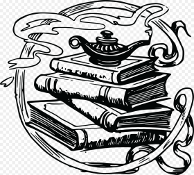 Genie Lamp on Books Png