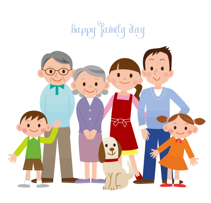 happy family day png hd cartoon