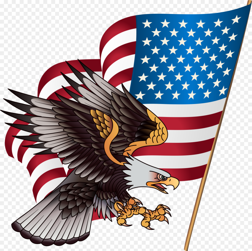 Usa Clipart American Flag Eagle Png HD