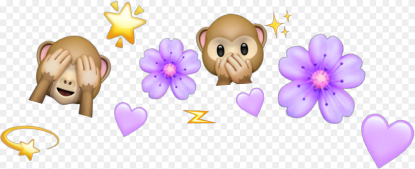 Monkey Emoji With Flower Crown Png Emoji Flower