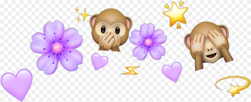 Monkey Emoji With Flower Crown png Emoji Flower