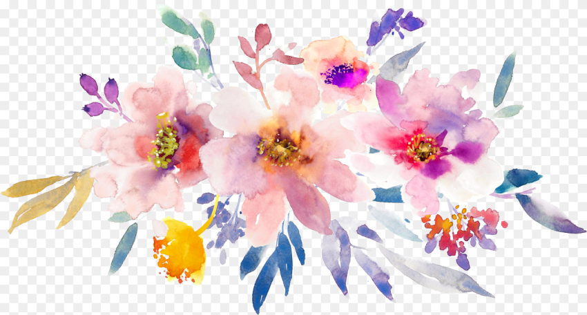 Flowers Paper Watercolor Painting Spring Flowers Spring Illustration