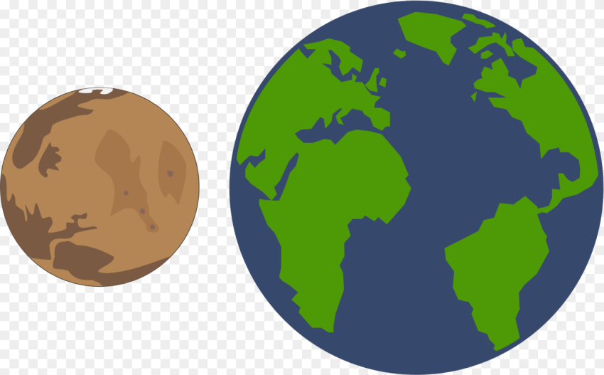 Fileearth Mars Comparision Sketch Earth and Mars Png