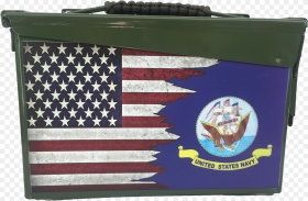 Dual Us Navy Flag Custom Ammo Can Black