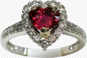 Transparent Ruby Heart Png Diamond Heart Ring Png