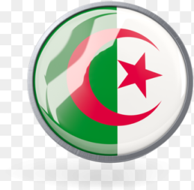 Metal Framed Round Icon Algeria Flag Circle Png
