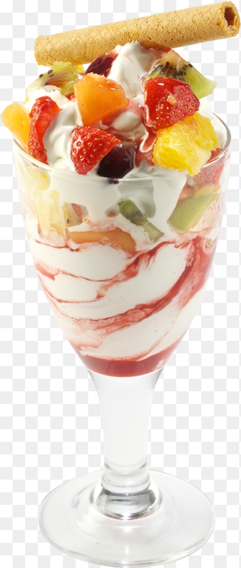 Fruit Salad With Ice Cream Png Image Background