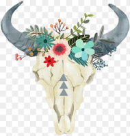 Bull Toro Skeleton Pngstickers Png Watercolor Boho Cow