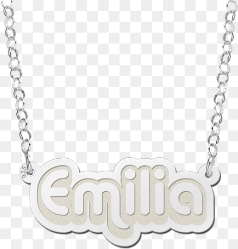 Silver Child Name Necklace Model Emilia Necklace Hd