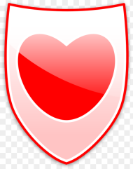 Vector Illustration of Red Heart on a Shield