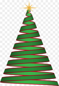 Christmas Tree Ribbon Green Christmas Tree Holiday Transparent
