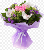 Bouquet of Orchids and Lisianthus Bouquet Hd Png
