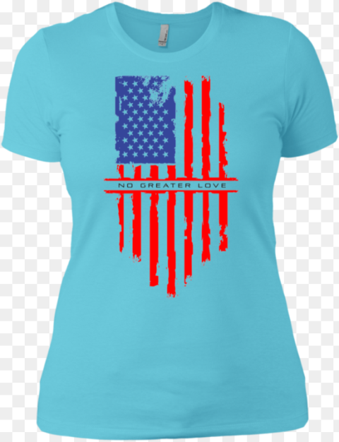 Ngl Tattered American Flag Ladies Shirt Png HD