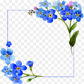 Blue Frame Border Square Flower Freetoedit Mimi Flower
