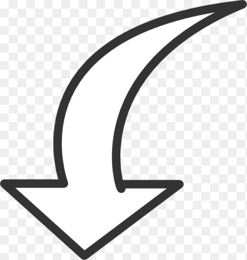 Rounded Arrow Clipart Curved Arrow White Png HD