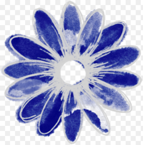 Ftesticker Flower Watercolor Blue Artistic Hubcap Hd Png
