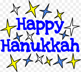 Happy Hanukkah Blue Letters White Gold and Blue