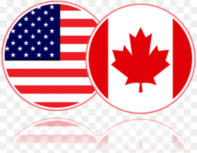Us and Canada Flag Buttons Usa and Canada