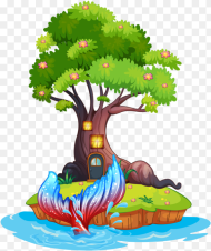 Clip Art Elm Trees Treasure Map Cartoon Background
