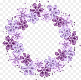 Wreath Lila Flowers Stickers Violet Floral Circle Frame