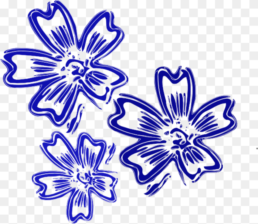 Navy Blue Clipart Flower Design Hd Png