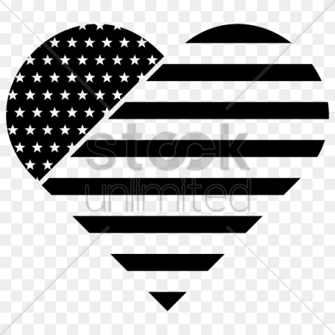 American Flag Heart Vector Clipart United States Of