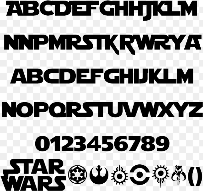 Star Jedi Example Star Wars Font Hd
