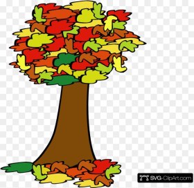 Fall Tree Coloured Clip Art Icon and Clipart
