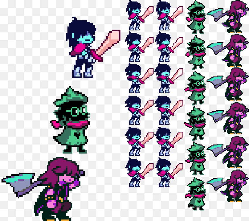 Deltarune Susie Sprite Sheet Png HD , Free transparent png image - HubPNG