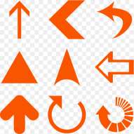 Classic Arrows Icon in Style Simple Orange Red
