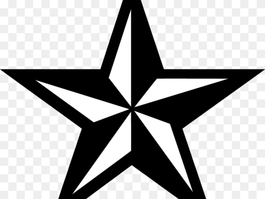 Nautical Star Tattoos Clipart Compass Star White And