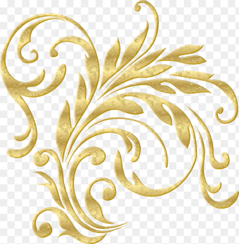 Ornement Gold Flower Design Png