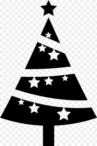 Christmas Tree Ornamented With Stars Comments Vector White