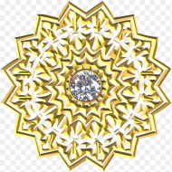 Gold Gem Ornament Flourish Circle Symmetric