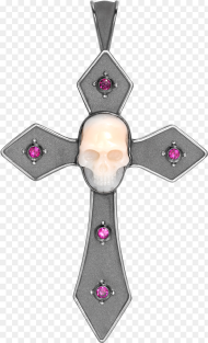 Theo Fennell Coral Skull and Ruby Gothic Cross