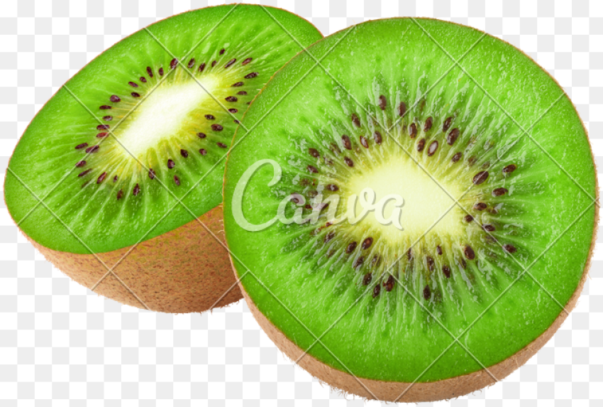 Isolated Kiwi Fruit Cut in Halves Kiwi Fruit