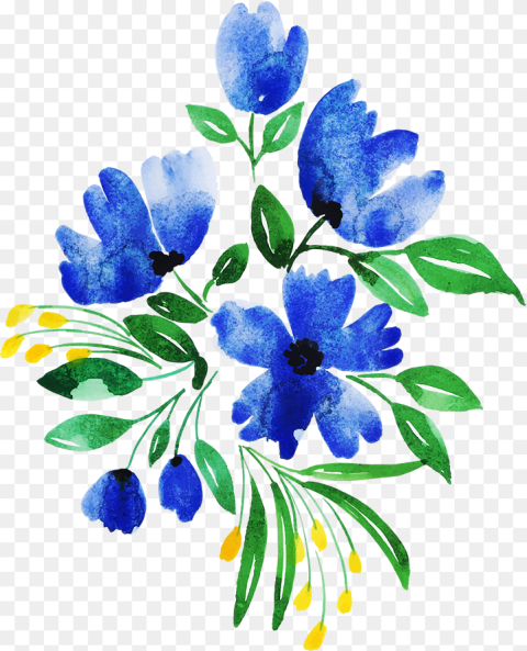 Blue Flower Bunch Free Clipart Hd Png Download
