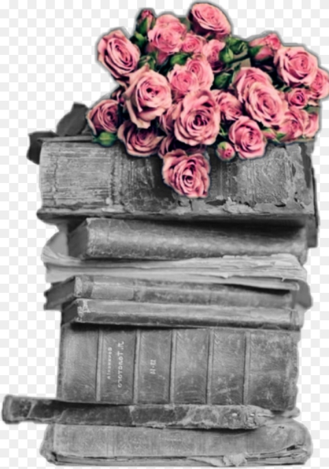 Flowers Vintage Png Vintage Books and Flowers