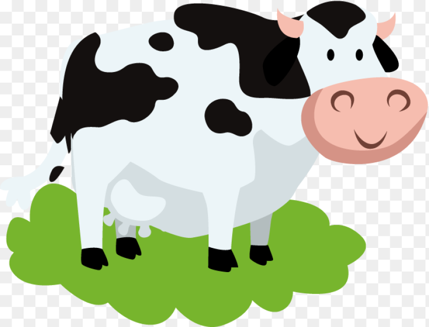 Clip Art Cartoon Cows Eating Grass Cartoon Transparent