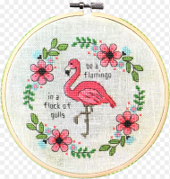 Cross Stitch Flamingo Pattern Png HD