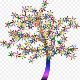 Colorful Floral Tree Colourful Tree Png Transparent Png