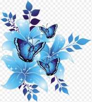 Blue Flower Border Png Download Flower Blue