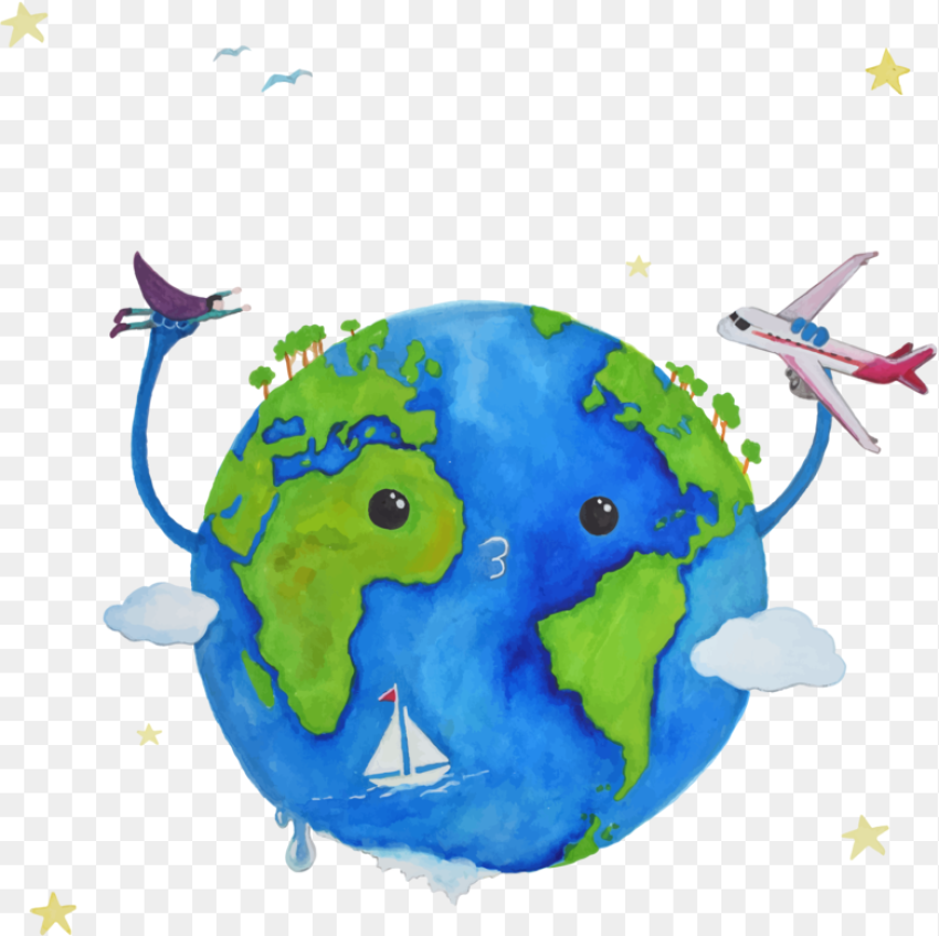 Earth Globe Area Day Cartoon Free  Png