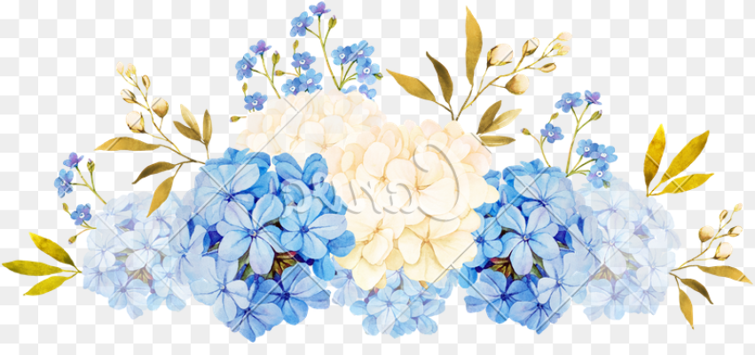 Blue White Jadmine Hydrangea Rose Flowers Wedding Blue