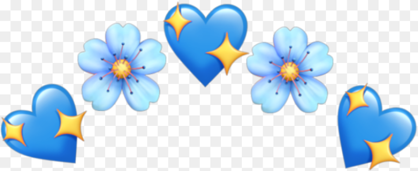 Heart Hearts Crown Flower Flowers Tumblr Blue Hd