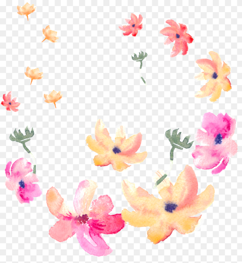 Flying Flower Cartoon  Watercolor Flower Ring Hd